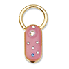 Gold-tone Pink Enamel with Crystals Key Fob