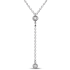 10K White Gold 1/20 ct tw Diamond Lariat Necklace