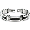 Stainless Steel 8.5in Cable ID Bracelet with Carbon Fiber 