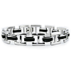 Stainless Steel 8.5in Link Bracelet Rubber Inlay