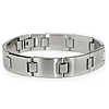 Stainless Steel 8.25in Brushed Link Bracelet with Polished Hinges