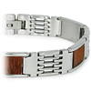 Stainless Steel with Wood Inlay Bracelet 8.5in