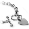 Stainless Steel 7.5in Heart Charm Bracelet