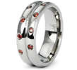 6.5mm Titanium Double Band with Orange CZs