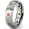 Titanium 6.5mm Wedding Band with Orange CZs