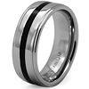 Titanium 8mm Ring with Black Enamel