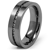 Titanium 7mm Flat Brushed Eternity Ring with CZs