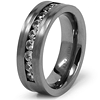 Titanium 7.5mm Satin Flat Ring with CZs