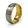 Gold-Plated 8mm Titanium Ring with Panels