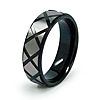 Black Plated Titanium 7mm Ring with Criss Cross Design