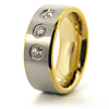 8mm Titanium 18k Gold-Plated Band with CZs