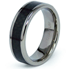 Titanium 7mm Ring with Black Carbon Fiber Inlay