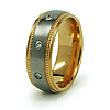 Gold-Plated 8mm Titanium Ring with CZs