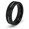 Black Plated Titanium 6.5mm Ring with Cable Inlay