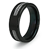 Black Plated 7mm Titanium Ring with Cable Inlays