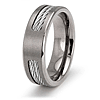 Titanium 7mm Ring with Cable Inlays