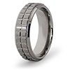 Titanium 7mm Ring with Grooves and Square Panels