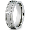 Titanium 7mm Grooved Ring with CZs