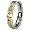 Gold-Plated Titanium 4mm Band with 3 CZs