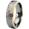 Gold-plated Titanium 7mm Hammered Ring