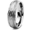 Titanium 8mm Hammered Ring with Grooves
