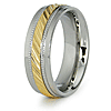 8mm Steel Ring with Gold Plating