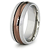 Stainless Steel 8mm Ring with Rose Gold Plating