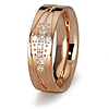 Rose Gold-Plated Stainless Steel 5mm Ring with CZ Cross