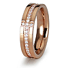 Rose Gold-Plated Stainless Steel 5mm Ring with Cross
