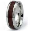 Stainless Steel 8mm Ring with Wood Inlay