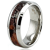Stainless Steel 8mm Camo Ring with Beveled Edges