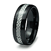 Black Ceramic 8mm Polished Ring with Carbon Fiber Inlay