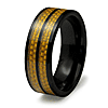 8mm Ceramic Ring Gold Carbon Fiber Inlays