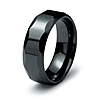 Black Ceramic 8mm Ring with Facets