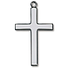Sterling Silver 1 1/2in Lord's Prayer Cross 24in Necklace