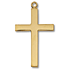 Gold Plated 1 1/2in Lord's Prayer Cross 24in Necklace