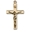 18kt Gold Plated 1 1/2in Lord's Prayer Crucifix 24in Necklace