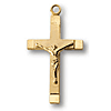 18kt Gold Plated 11/16in Latin Crucifix 18 inch Necklace