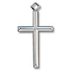 Sterling Silver 1 3/16in Beveled Latin Cross on 24in Necklace