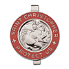 St. Christopher Red Enameled Visor Clip Set of Two