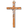 5in Carved Olive Wood Wall Crucifix