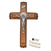13in Walnut St. Benedict Wall Crucifix Sick Call Set
