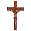 24in Beveled Mahogany Wall Crucifix