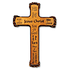 10in Rustic Name of Jesus Mahogany Wood Wall Cross