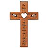 12in Heart Our Home Mahogany Wood Wall Cross