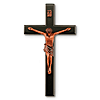 8in Black Stained Mahogany Wall Crucifix 