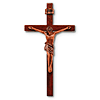 8in Block Style Solid Mahogany Wall Crucifix
