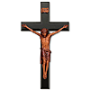 16in Black Stained Mahogany Wall Crucifix