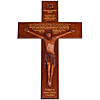 12in Mahogany Wall Crucifix with Prayer to Jesus
