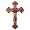 12in Budded Mahogany Wall Crucifix